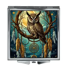 Складное зеркало квадратное Сова ловец снов ZER2-1417