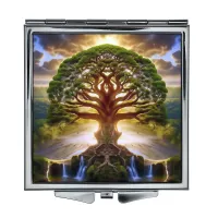 Складное зеркало квадратное Дерево жизни джунгли ZER2-1422