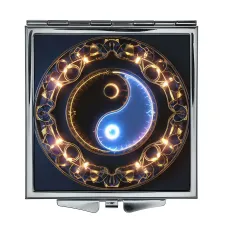 Складное зеркало квадратное Инь-Ян лакшери ZER2-1427