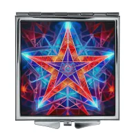 Складное зеркало квадратное Пятиконечная звезда ZER2-1438