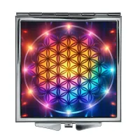 Складное зеркало квадратное Мандала неон ZER2-1439