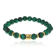 Браслет Знаки Зодиака - Козерог с малахитом 8мм