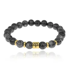 Браслет Знаки Зодиака - Овен с натуральным Лабрадором 8мм BSZE02-13