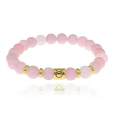 Браслет Знаки Зодиака - Телец с розовым кварцем 8мм BSZE02-14