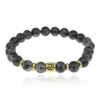 Браслет Знаки Зодиака - Рак с натуральным Лабрадором 8мм