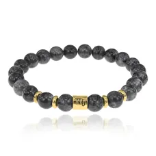 Браслет Знаки Зодиака - Скорпион с натуральным Лабрадором 8мм BSZE02-20