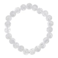 Браслет со стеклянными бусинами, 8мм, цвет белый BJBS-192-4