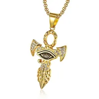 Кулон на цепочке Анкх и уаджет, 5,5х3см BJK439