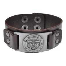 Кожаный браслет Уаджет, 22.5см, цвет коричневый BS789-01-S