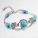 Браслет Две бабочки с бирюзой, 25см BS792