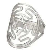 Безразмерное кольцо Звезда Давида, 25мм KL537