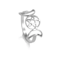 Кольцо Два месяца и пентаграмма, размер 7 KL539-07