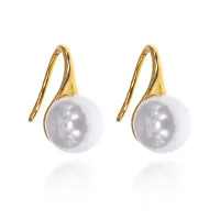 Серьги с искусственным жемчугом, 17х9х10мм SE288