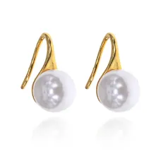 Серьги с искусственным жемчугом, 17х9х10мм SE288