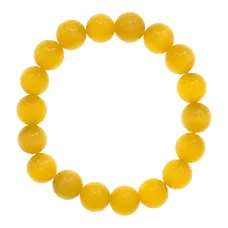 Браслет из камня Кошачий глаз, 10мм, цвет желтый BJBS-392-05
