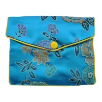 Мешочек на кнопке и молнии, 10х12см, цвет голубой MS072-01