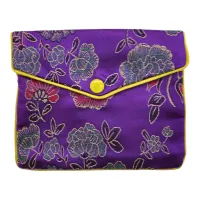 Мешочек на кнопке и молнии, 10х12см, цвет фиолетовый MS072-02