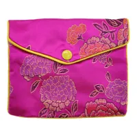 Мешочек на кнопке и молнии, 10х12см, цвет розовый MS072-04