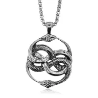 Амулет Две змеи на цепочке, 3,5х3см AC238