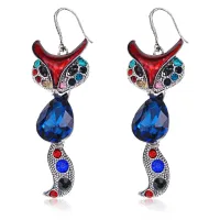 Серьги Лиса с кристаллами, 6,5х2х1см SE287