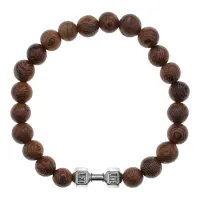 Деревянный браслет Гантель, 8мм BJBS-396