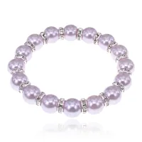 Браслет, искусственный жемчуг, 10мм, цвет фиолетовый BJBS-399