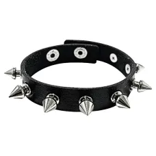 Браслет из искусственной кожи с шипами, 22см BS794