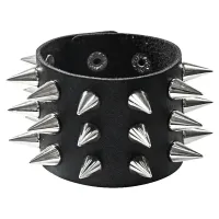 Браслет из искусственной кожи с шипами, 22см BS796