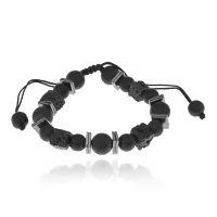 Браслет, вулканический камень и лава, 1 см BS803