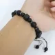 Браслет, вулканический камень и лава, 1 см BS803