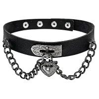 Чокер Сердце из искусственной кожи, 40см CR014