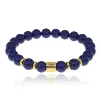 Браслет Знаки Зодиака - Водолей с натуральным Лазуритом 8мм BSZE02-23