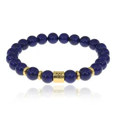 Браслет Знаки Зодиака - Водолей с натуральным Лазуритом 8мм BSZE02-23