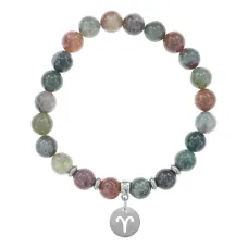 Браслет Знаки Зодиака - Овен с натуральным Яшмой 8мм