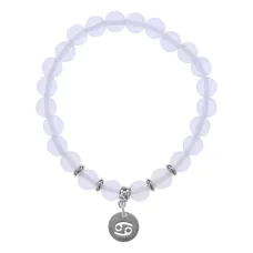 Браслет Знаки Зодиака - Рак с синтетическим Лунным камнем 8мм BSZE04-04