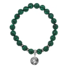 Браслет Знаки Зодиака - Козерог с малахитом 8мм BSZE04-10