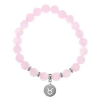 Браслет Знаки Зодиака - Телец с синтезитом Розовый кварц 8мм BSZE04-14