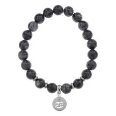 Браслет Знаки Зодиака - Рак с натуральным Лабрадором 8мм BSZE04-16