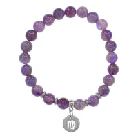 Браслет Знаки Зодиака - Дева с натуральным Аметистом 8мм