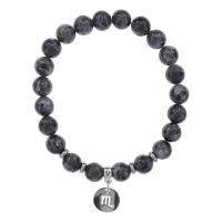 Браслет Знаки Зодиака - Скорпион с натуральным Лабрадором 8мм