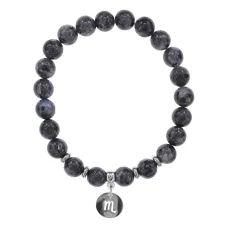 Браслет Знаки Зодиака - Скорпион с натуральным Лабрадором 8мм