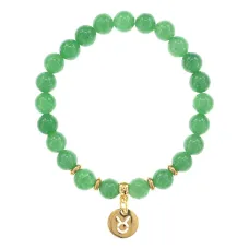 Браслет Знаки Зодиака - Телец с натуральным Нефритом 8мм