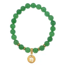 Браслет Знаки Зодиака - Дева с натуральным Нефритом 8мм