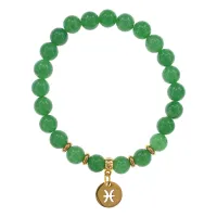 Браслет Знаки Зодиака - Рыбы с натуральным Нефритом 8мм