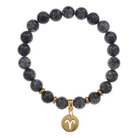 Браслет Знаки Зодиака - Овен с натуральным Лабрадором 8мм