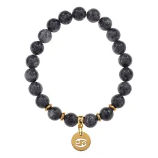 Браслет Знаки Зодиака - Рак с натуральным Лабрадором 8мм BSZE05-16