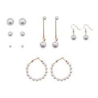 Набор из шести пар серег с искусственным жемчугом SEN010-02