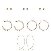 Набор из шести пар серег, цвет золотой SEN012-01