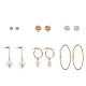 Набор из шести пар серег, цвет золотой SEN012-03