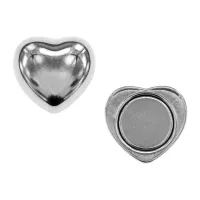 Зажим для платка Сердце на магнитах, 15х15мм, цвет серебряный ZP002-05